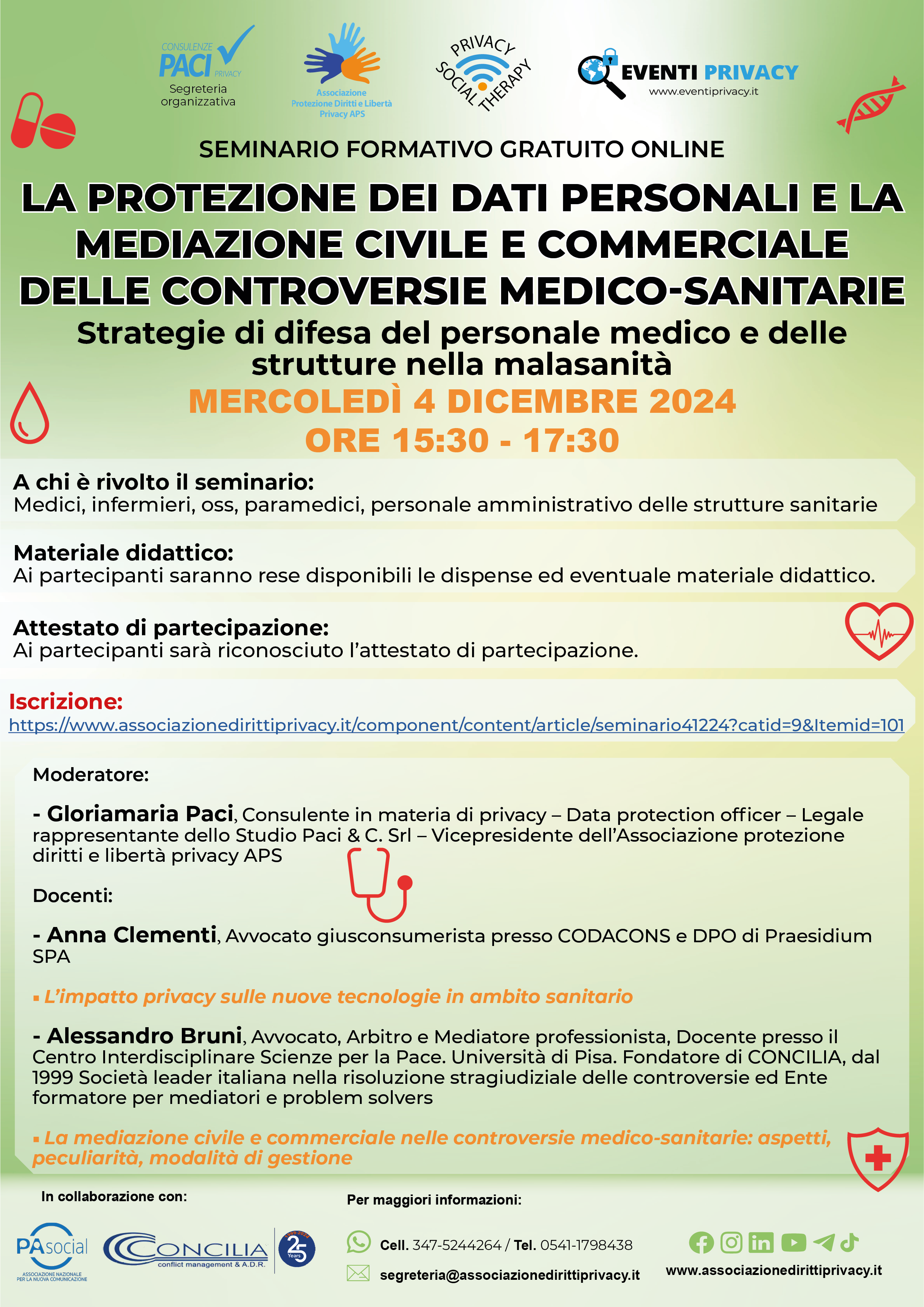 LA PROTEZIONE DEI DATI PERSONALI E LA MEDIAZIONE CIVILE E COMMERCIALE DELLE CONTROVERSIE MEDICO-SANITARIE