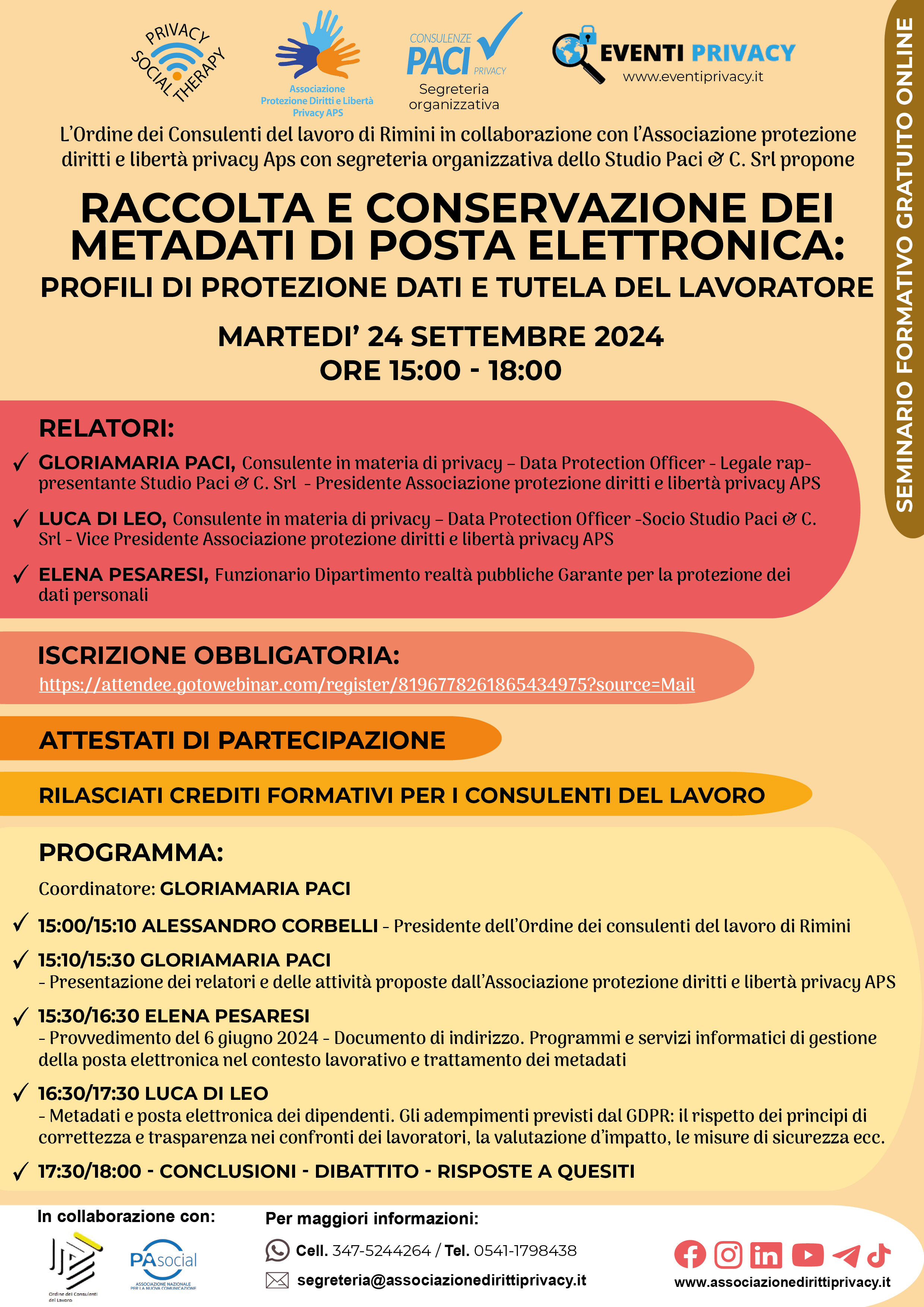 RACCOLTA E CONSERVAZIONE DEI METADATI DI POSTA ELETTRONICA: PROFILI DI PROTEZIONE DATI E TUTELA DEL LAVORATORE